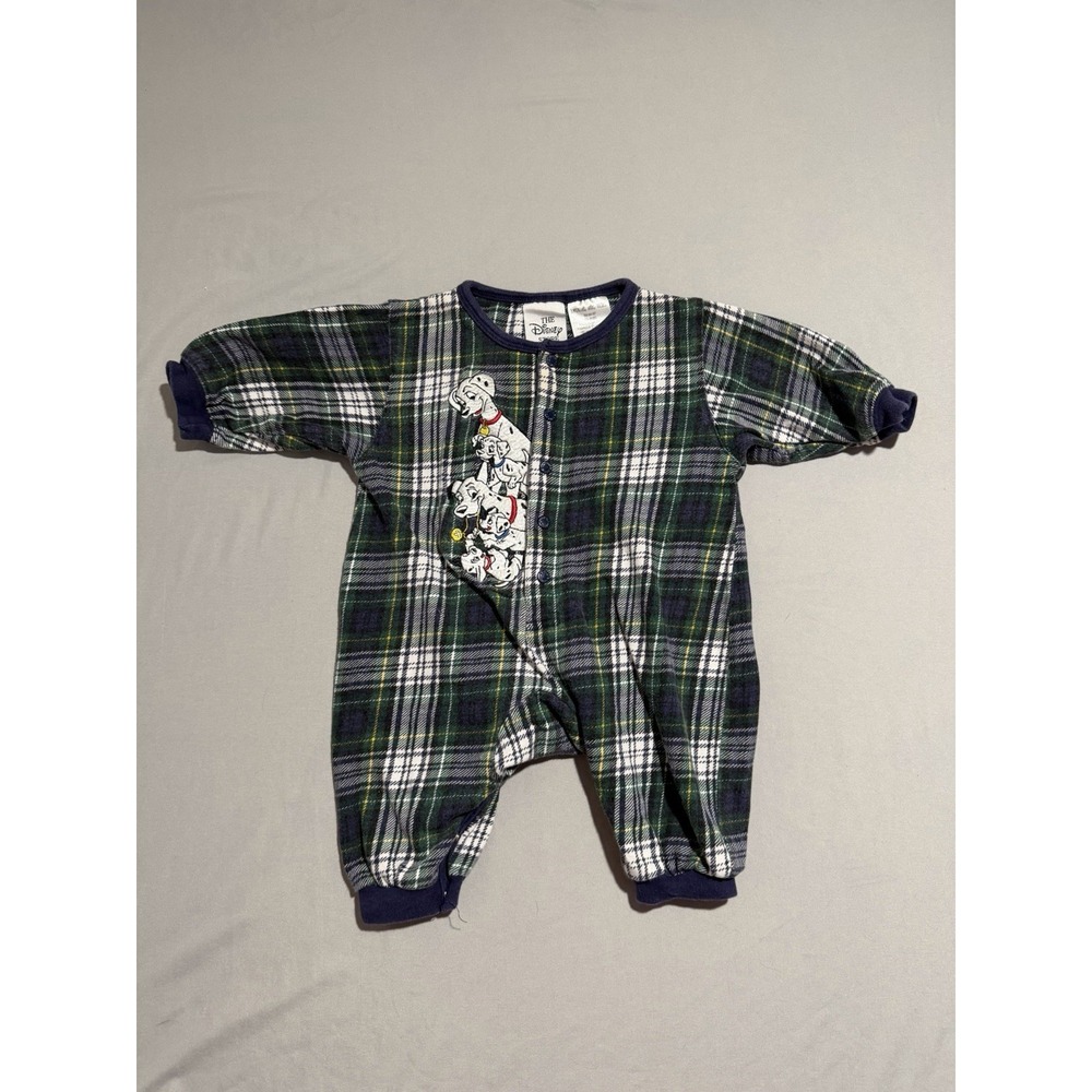 RARE Vintage‎ Disney flannel 101 Dalmations baby jumpsuit, 3 months